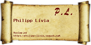 Philipp Lívia névjegykártya